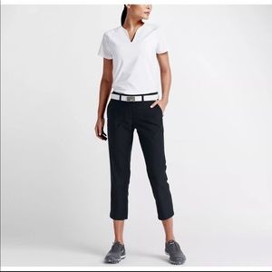 Nike Womens Golf Pants Size 14 Dri Fit Black Logo